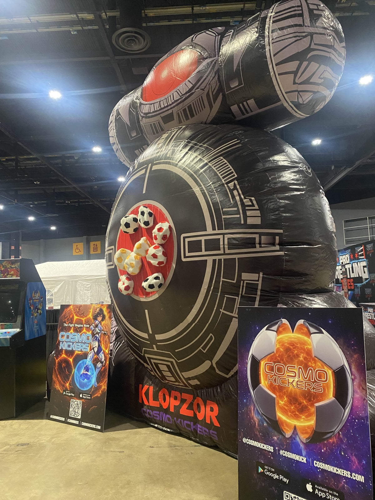 Side view showing the compact event footprint of the inflatable game
