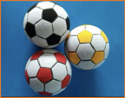 Nine inflatable Velcro soccer balls