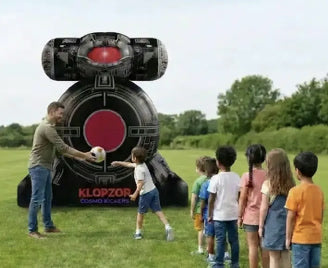 Player throwing a ball toward Klopzor while other players wait in line